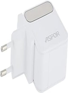 Buy Aspor a835 pd+ qc fast charger/eu pin + typec to lightning pd cable - white in Egypt