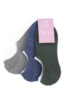 Buy 3 pack of mixed basic ankle socks in UAE