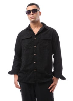 اشتري Black Corduroy Shirt with Front Pockets في مصر