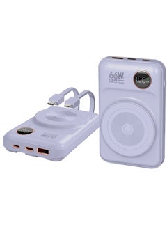 Buy Power Bank Fast Charging 20000mAh MagSafe 66W for Lightning and Type-C Devices, Mobile Phones, Tablets / Purple in UAE