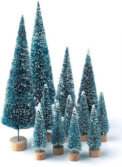 Buy KUUQA 28Pcs Mini Model Snow Frost Trees Bottle Brush Trees Christmas Trees Plastic Winter Snow Ornaments Tabletop Model Trees for Christmas Party Decor Home Table Top Decoration SMALL SIZE TREES in Egypt