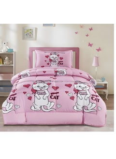 اشتري Elevate Kids' Bedrooms with our Reversible Cartoons Printed 3-Piece Comforter Set في السعودية