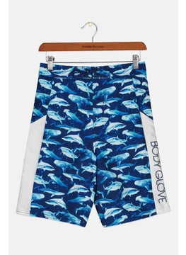 اشتري Kids Boy Allover Print Board Short, Blue Combo في الامارات