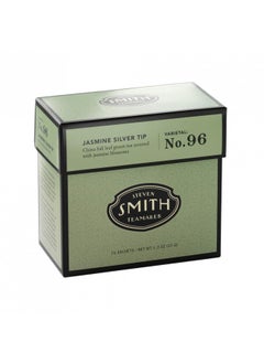 Buy Smith Teamaker | Jasmine Silver Tip No. 96 | Caffeinated Green Tea with Jasmine Blossoms | Scented Full Leaf Green Tea (15 Sachets, 1.3oz each) in UAE