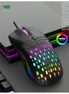 Buy 1pc Black Wired Led Mouse For Laptop, Tablet, Office Work, Gaming Competition in Saudi Arabia