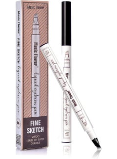 اشتري Liquid Eyebrow Pen Tattoo 4 tips Fine Sketch Microblade pen for eyebrows Waterproof Long lasting Natural Brows Looking في الامارات