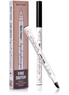 اشتري Liquid Eyebrow Pen Tattoo 4 tips Fine Sketch Microblade pen for eyebrows Waterproof Long lasting Natural Brows Looking في الامارات