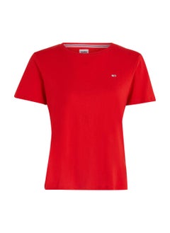 Buy Women's Regular Fit Jersey T-Shirt, Red in Saudi Arabia