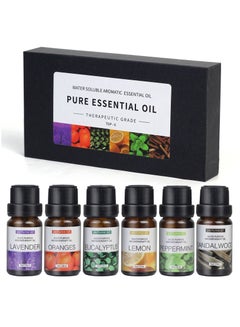 Buy 6 pieces of 10 mL essential oils for water-soluble aromatherapy Sandalwood, Sweet Orange, Lavender, Eucalyptus, Lemon, and Mint essential oils Humidifier and Aroma Diffuser Oil for Aromather in Saudi Arabia