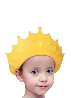 Buy Baby Adjustable Silicone Bathing Crown Shower Cap, Protector Eye Ear Waterproof Shampoo Cap, Ear Protective Shower Cap, Bath Visor Protection for Children Toddler Girls Boys (Yellow) in Saudi Arabia