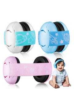 اشتري Kids Ear Protection for Noise Reduction Cancelling with Adjustable Headband Noise Hearing Protection Blue White Pink 3Pcs في الامارات