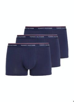 Buy Men's 3-Pack Premium Essential Trunks - Cotton, Blue in UAE