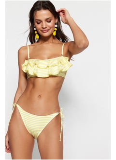 Buy Striped Tie-Up High Leg Bikini Bottom TBESS23BA00127 in Egypt