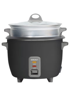 اشتري 400 Watts Electric Rice Cooker, 1 L Capacity, With Removable Nonstick Cooking Bowl And Steaming Tray with Glass Lid, Warm/Cook Light Functions, Black في الامارات