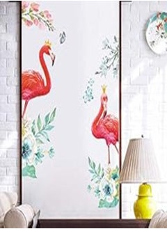 اشتري Cartoon Animals Flamingo Wall Sticker DIY Kids Bedroom Door Room Decoration PVC Mural Art Wall Paper-es في مصر