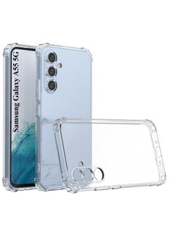 Buy Samsung Galaxy A55 5G Clear Cover Case soft TPU Transparent Back Protective Case shock Absorbent Reinforced Corner for Samsung Galaxy A55 5G in UAE