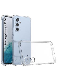 Buy Samsung Galaxy A55 5G Clear Cover Case soft TPU Transparent Back Protective Case shock Absorbent Reinforced Corner for Samsung Galaxy A55 5G in UAE