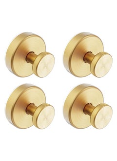 Buy 4 Pack Suction Cup Hooks for Shower, Removable Towel Hooks for Bathroom, Window, Glass, Door, Wall, Bathrobe Loofah Hook for Hanging, Gold in Saudi Arabia