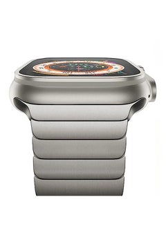 اشتري Titanium Band For Apple Watch Ultra 2 Band 49mm 45mm 44mm 42mm, Stainless Steel Metal Wristband with Butterfly Buckle for iWatch Series في الامارات
