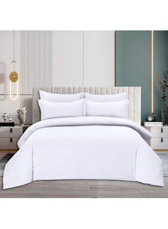 اشتري 6-Piece Luxury King Size Cotton Bedsheet - Quilt Cover Set | 1 Fitted 200 * 200 Sheet + 1 Quilt Cover + 4 Pillow Cases في الامارات