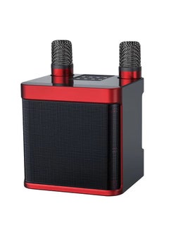 Buy Cross-border household karaoke 203 Bluetooth speaker wireless microphone audio integrated KTV wireless microphone suit Black and Red in UAE