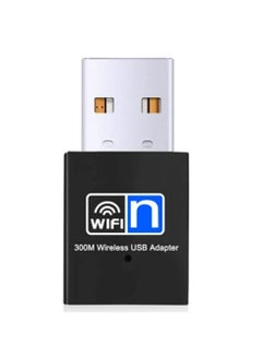 Buy Mini Wireless USB Wifi Adapter 802.11N 300Mbps USB 2.0 Receiver Dongle Network Card For Desktop Laptop Windows in Saudi Arabia