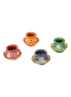 Buy Omya Clay Diya, Multicolour - Set of 4 in UAE