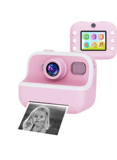 Buy REBEL Kids Instant Camera, M8 Photo Camera for Children, Print Camera, 32GB Storage, 2.4" Display, 48MP Cameras, 1080p Video, 3 Photo Rolls, 5 Coloring Pens (Pink) in UAE