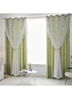 Buy Blackout Curtains, Decorative Thread Foil Blackout Curtains, Thermal Insulated Room Darkening Curtains for Bedroom Living Room in UAE