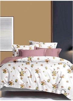 Buy King Size Fitted Bed Sheet 6 Piece Set of 1 Fitted Bed Sheet, 1 Duvet Bed Cover, 2 Cushion Cover and 2 Pillowcase in UAE