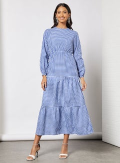 Buy Checkered Midi Dress in Saudi Arabia