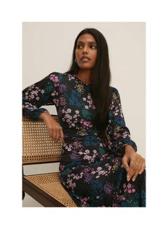 Buy Slinky Jersey Floral Split Midi Dress in UAE