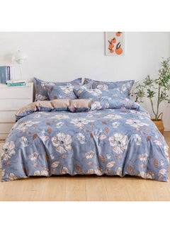 اشتري 6 Piece Double Size Duvet Cover Set Microfiber Horizon 1 Duvet Cover 200X230 Cm 1 Flat Sheet 220X280 Cm 4 Pillow Cover 48X74 Cm Multicolour في الامارات