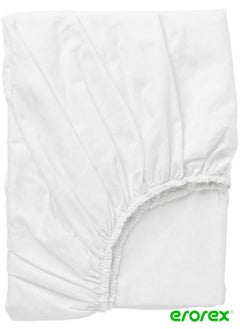 Buy Fitted sheet white 90x200 cm in Saudi Arabia