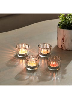 Buy Tria Clear 4-Piece Tealight Holder Set 5.5 x 4 x 5.5 cm in Saudi Arabia