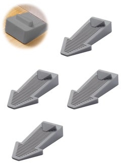 Buy 4PCS Rubber Door Stopper, Wedge Wedge Safety Heavy Duty Silicon Door Stopper for All Floor Types and Door Gaps(Grey) in Saudi Arabia