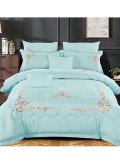 اشتري Dream Bell 6 Pc Embroidery Cotton Comfy Comforter Set With Fiber Filling 2 في الامارات