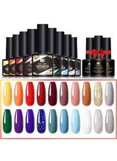 Buy 23Pcs Gel Nail Polish Set with 20 Colors Gel Nail and Base Gel Top Coat Matte Top Coat for Nail Art Salon for Women in Saudi Arabia