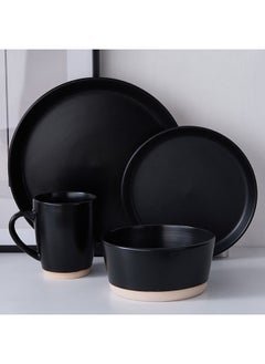 Buy Foggy Finesse 16-Piece Stoneware Dinner Set 26x2x26 cm in UAE