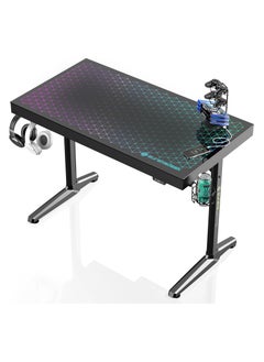 Buy Erconomic Tempered Glass Rgb Gaming Desk in UAE