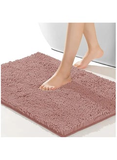 Buy Bathroom Rugs, Machine Washable Bathroom Floor Mat with Non-Slip Bottom, Bath Carpet for Bathroom(Pink) in Saudi Arabia