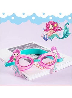 Buy Kids Swim Goggles, Anti Fog No Leak UV Protection Wide View Swim Goggles for Age 3-16 Boys Girls (Mermaid) in UAE