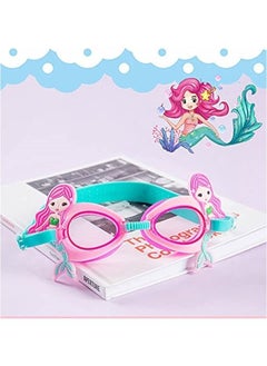 Buy Kids Swim Goggles, Anti Fog No Leak UV Protection Wide View Swim Goggles for Age 3-16 Boys Girls (Mermaid) in UAE