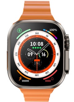 اشتري Smart Watch 49mm M8 Ultra MAX Titanium case Orange Ocean في مصر