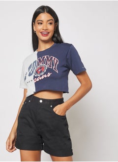 اشتري Spliced Logo Cropped T-Shirt في الامارات