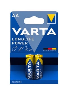 Buy Longlife Power Varta Battery (2PCS) Alkaline Batteries -  1.5V, MIGNON ,4106 , STILO ,LR6 , MN1500 with blue color in Egypt