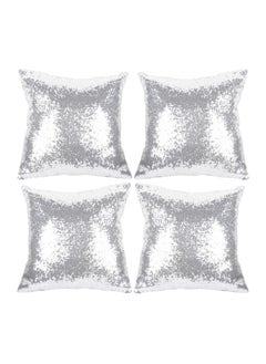 Buy Sparkling Sequins Pillow Covers, Luxury Home Satin Throw Pillow Covers Set of 2 Hidden Zipper Pillow Case for Couch Wedding Bed Living Room Party Sofa Decor in Saudi Arabia