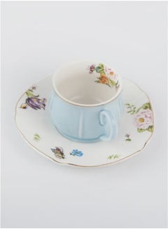 Buy Leaf Printed Ceramic Cup And Saucer in Saudi Arabia