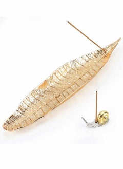 اشتري Incense Holder Set - Leaf and Snail Incense Burner,Incense Holders for Sticks Ash Catcher,Durable Zinc Alloy Materia,Modern Natural Design,Incense Ash Catcher Tray,Best for Meditation,Yoga,Home,Office في الامارات