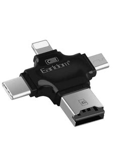 اشتري All in One Multi-function External Card Reader for iOS Lightning Connector, Micro, Type-C and USB in Black في الامارات